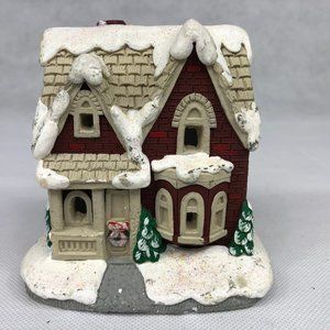 Painted Ceramic Brick House Clay Gingerbread Ligh